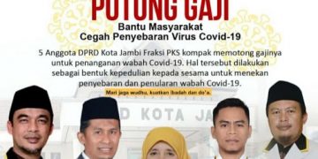 Bantu Penanganan COVID-19, Fraksi PKS DPRD Kota Jambi Sisihkan Gaji