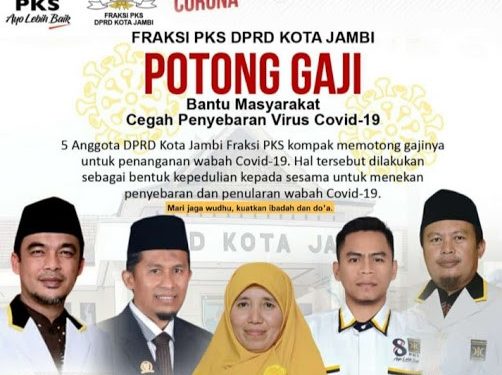 Bantu Penanganan COVID-19, Fraksi PKS DPRD Kota Jambi Sisihkan Gaji
