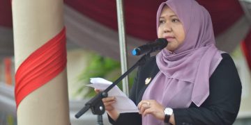 Bupati Masnah, Inspektur Upacara HAB Kemenag Muarojambi
