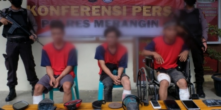 Tiga Pelaku Curanmor di Merangin Dihadiahi Pelor Panas