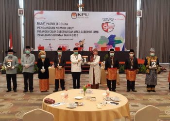 KPU Provinsi Jambi Laksanakan Pleno Terbuka Pengundian Nomot Paslon Gubernur dan Wakil Gubernur