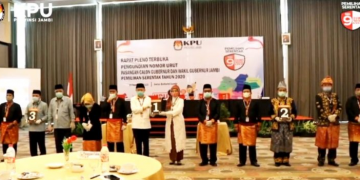Ini Nomor Urut Pasangan Calon Gubernur dan Wakil Gubernur Jambi