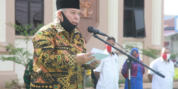 Bupati Safrial Pimpin Apel Operasi Mantab Praja Pengamanan Pemilukada Serentak 2020
