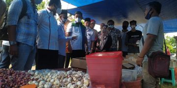 Safari Politik di Pasar Aro Muaro Bulian Cawagub Syafril Disambut Antusias Pedagang dan Pembeli