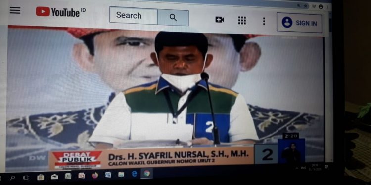 Tampil Percaya Diri, Syafril Nursal Paparkan Visi & Misi Yang Terkait Tema Debat Publik