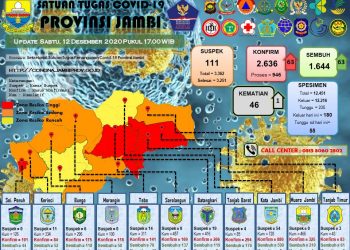 Bertambah 1 Orang Pasien Covid-19 Di Provinsi Jambi Meninggal, Positif 63 Dan Sembuh 63
