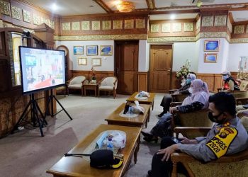 Pengendalian Karhutla 2021, Bupati Masnah Vidcon Dengan Presiden RI
