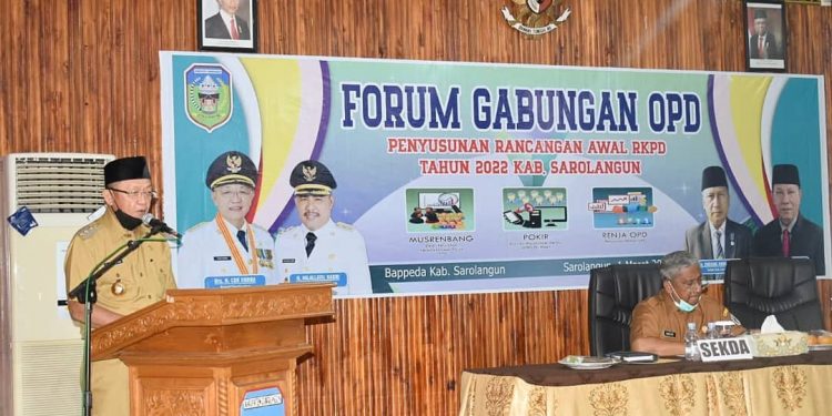 Bupati Sarolangun Buka Forum Gabungan Organisasi Perangkat Daerah (OPD)