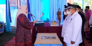 Bupati Masnah Lantik Pejabat Kades Persiapan Kasang Tanjung Nangko dan Kasang Kebon Dalam