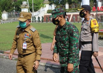 Prajurit Kodim 0420/Sarko Hadiri Apel Siaga Pengendalian Penyebaran Covid-19