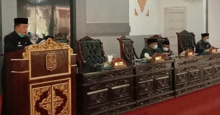 DPRD Merangin Gelar Rapat Paripurna Penyampaian Pandangan Umum Fraksi-Faksi Dewan Terhadap LKPJ Bupati 2020