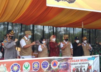 Wakili Dandim, Pabung Kodim 0420/Sarko  Hadiri Kunker Plt Gubernur Jambi Di Pos Penyekatan