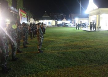 Dandim 0420/Sarko Bersama Kapolres Merangin Pimpin Apel Siaga Malam Lebaran