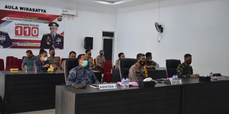 Dandim 0420/Sarko Hadiri Peluncuran Hotline 110 Oleh Panglima TNI Dan Kapolri Secara Virtual