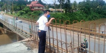 Bupati H. Al Haris Tinjau Progres Jembatan Merangin 2