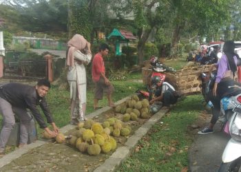Usai Lebaran, Buah Durian Mulai Banyak Di Jual Di Merangin