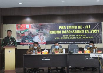 Dandim 0420/Sarko Paparkan Rencana Pra TMMD Ke 111 Tahun 2021