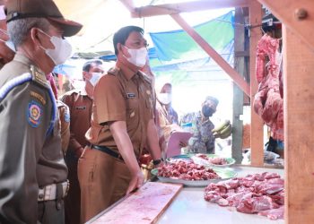Jelang Idul Fitri, Wabup Tanjab Barat Tinjau Harga Bahan Pokok di Pasar Tradisional