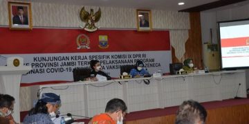 Pj Gubernur Jambi Sambut Komisi IX DPR RI ke Provinsi Jambi Terkait Pelaksanaan Program Vaksinasi Covid-19