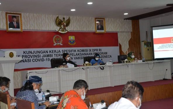 Pj Gubernur Jambi Sambut Komisi IX DPR RI ke Provinsi Jambi Terkait Pelaksanaan Program Vaksinasi Covid-19