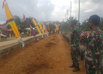 Semarakkan Pembukaan TMMD Ke 111 Dandim 0420/Sarko Cek Pemasangan Umbul-Umbul