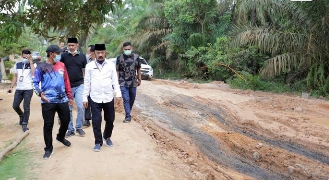 Kadis PUPR Provinsi Jambi Tinjau Kerusakan Jalan di Sungai Bahar