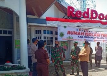 Dandim 0420/Sarko Sambut Kunjungan Danrem 042/Garuda Putih Pantau Tempat Isolasi Terpadu