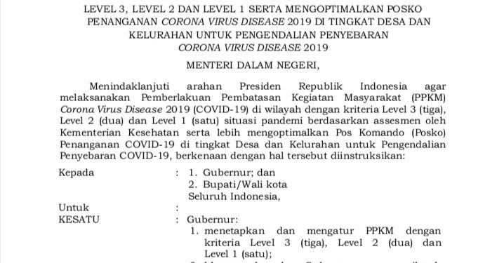 Kabupaten Merangin Turun Ke PPKM Level 3