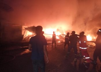 Kios UMKM Di Depan Bank 9 Jambi Merangin Hangus Dilalap Si Jago Merah