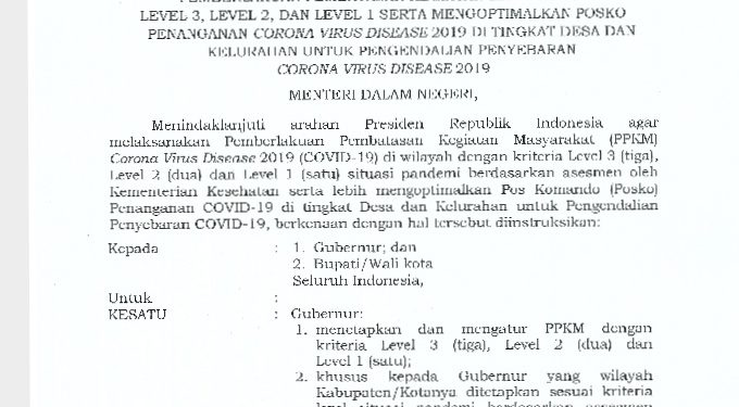 Kabupaten Merangin Turun Ke Level 2 PPKM
