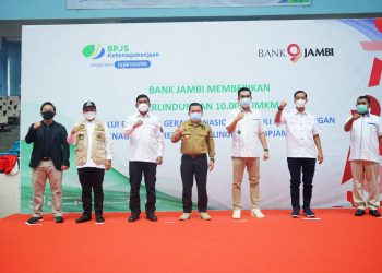 Hadiri Vaksin BPJS Ketenagakerjaan, Al Haris Tegaskan Komitmen Bersama Tekan Kasus Covid 19 di Jambi