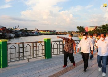 Tinjau Penataan Kawasan Kelayan Barat Banjarmasin, Menteri PUPR :  Kolaborasi Yang Baik Dengan Pemkot