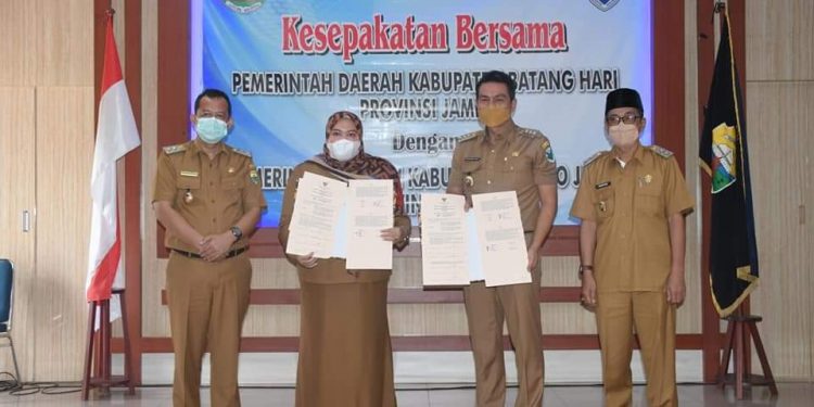 Percepat Peningkatan Kesejahteraan masyarakat, Pemkab Batanghari Jalin Kerjasama dengan Muarojambi