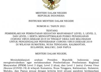 PPKM Diperpanjang, Kabupaten Merangin Turun ke Level 1