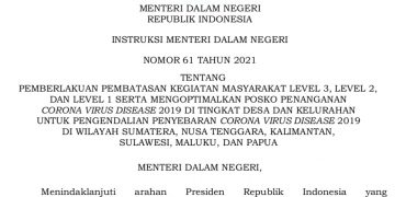 PPKM Diperpanjang, Kabupaten Merangin Turun ke Level 1