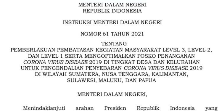 PPKM Diperpanjang, Kabupaten Merangin Turun ke Level 1