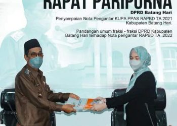 DPRD Batanghari Gelar Paripurna penyampaian Nota Pengantar KUPA PPAS RAPBD TA. 2021