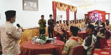 Rombongan Pramuka Merangin Dilepas H Mashuri  Ikuti PWN di Muaro Jambi