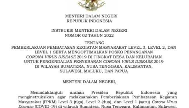 Tahun 2022 PPKM diperpanjang, Kabupaten Merangin Masih di Level 2
