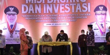 Jambi – Jatim Tanda Tangani MoU Misi Dagang Dan Investasi