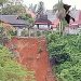 Lahan Longsor Tergerus Air Sungai, Sebagian Rumah Dinas Bupati Merangin Nyaris Hanyut