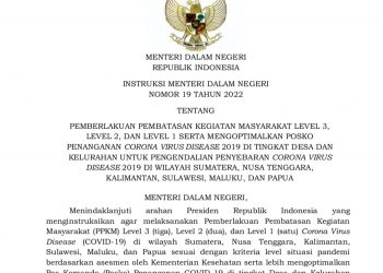 PPKM Kembali diperpanjang, Kabupaten Merangin Beserta 10 Kabupaten/ Kota Di Jambi Berstatus Level 2
