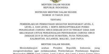 PPKM Kembali diperpanjang, Kabupaten Merangin Beserta 10 Kabupaten/ Kota Di Jambi Berstatus Level 2
