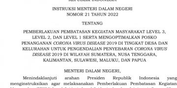 PPKM diperpanjang, Kabupaten Merangin Beserta 9 Kabupaten/ Kota Berstatus Level 2 dan Kota Jambi Level 1