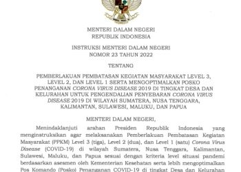 PPKM diperpanjang, Kabupaten Merangin Beserta 9 Kabupaten/ Kota Berstatus Level 2 dan Kota Sungai Penuh Level 1
