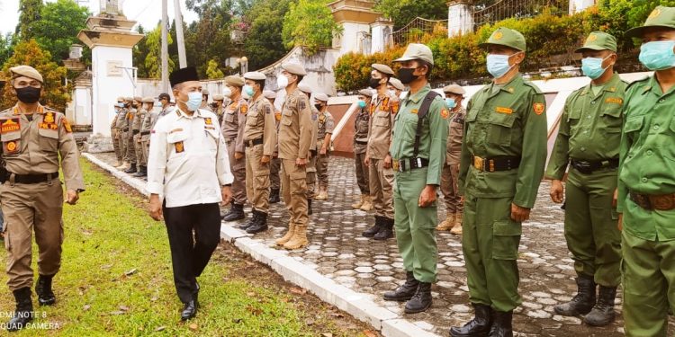 Bupat Merangin Pimpin Apel Siaga Sat-Linmas Hadapi Pengamanan Pilkades Serentak 2022