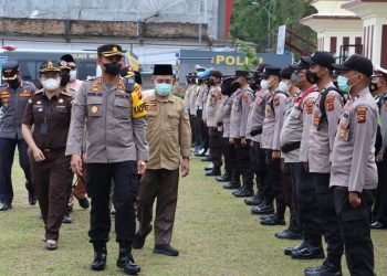 Polres Merangin Gelar Apel  Pasukan Pengamanan Pilkades Serentak  2022