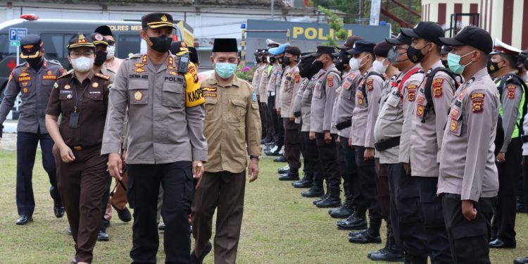 Polres Merangin Gelar Apel  Pasukan Pengamanan Pilkades Serentak  2022