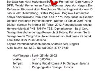 Beredar Surat Palsu Pengangkatan Tenaga Honorer Mencatut Nama Menteri PANRB adalah Hoak