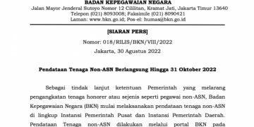 Pendataan Tenaga Non-ASN Berlangsung Hingga 31 Oktober 2022